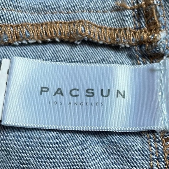 PACSUN Los Angeles Distressed Denim Jeggings Size 25 Fading Button Zip Fly - Picture 3 of 12